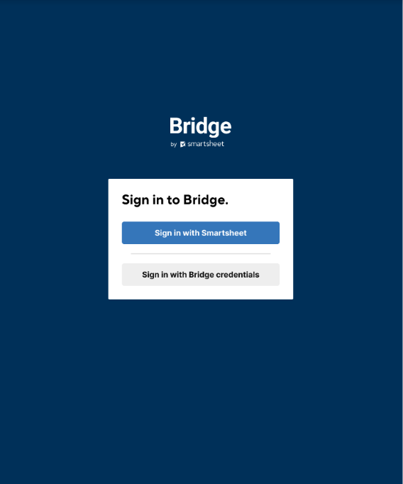 Sign In To Bridge With Smartsheet Smartsheet Learning Center 3103